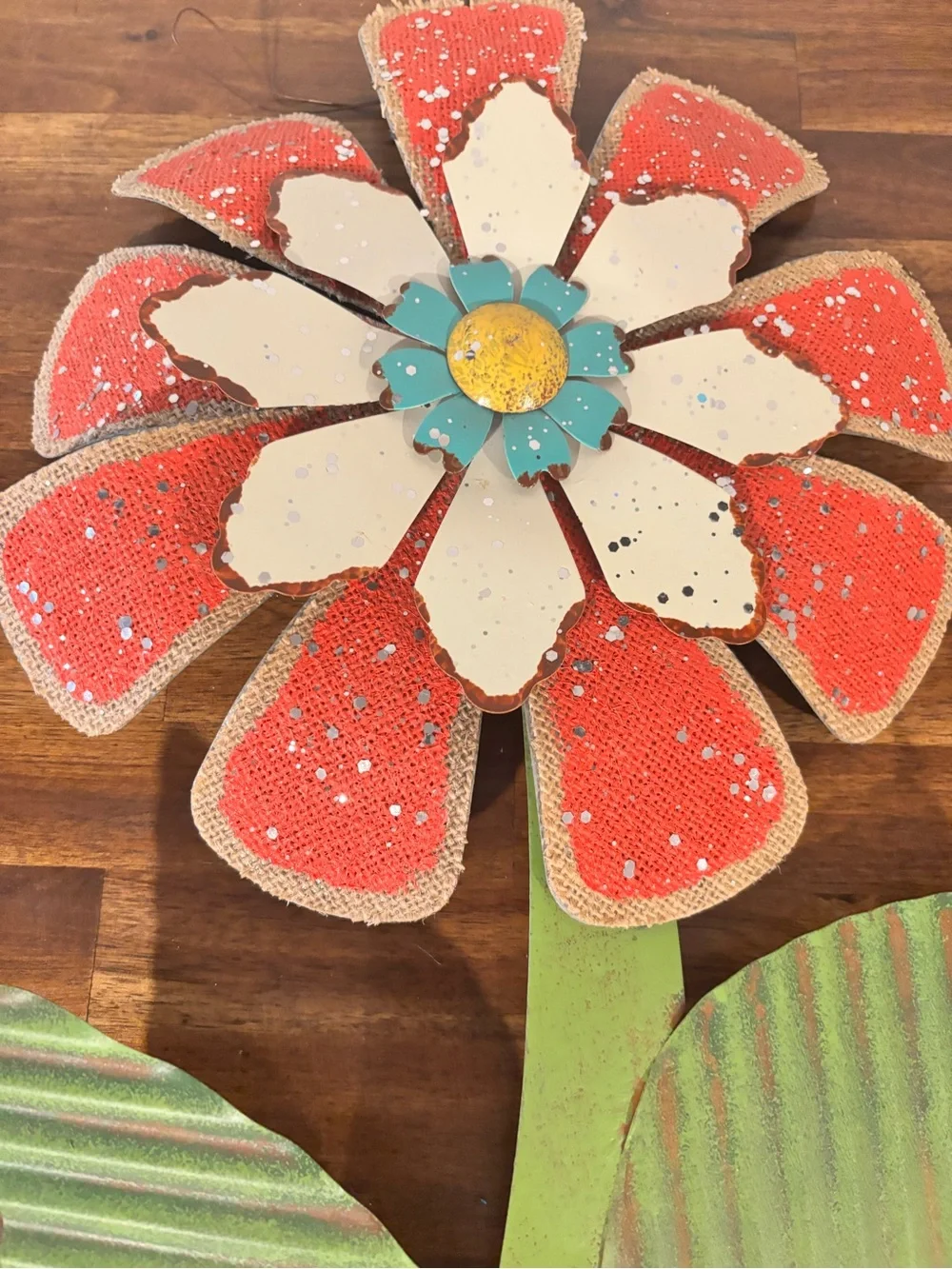 Colorful Rustic Metal Flower Wall Decor